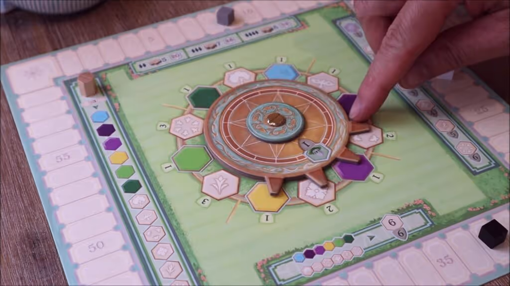 Player placing a tile on the game board.