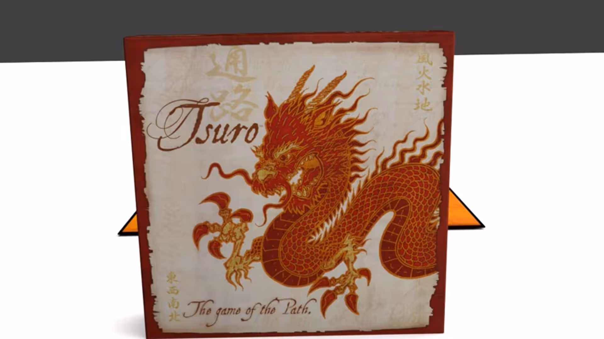Tsuro game box featuring a dragon illustration