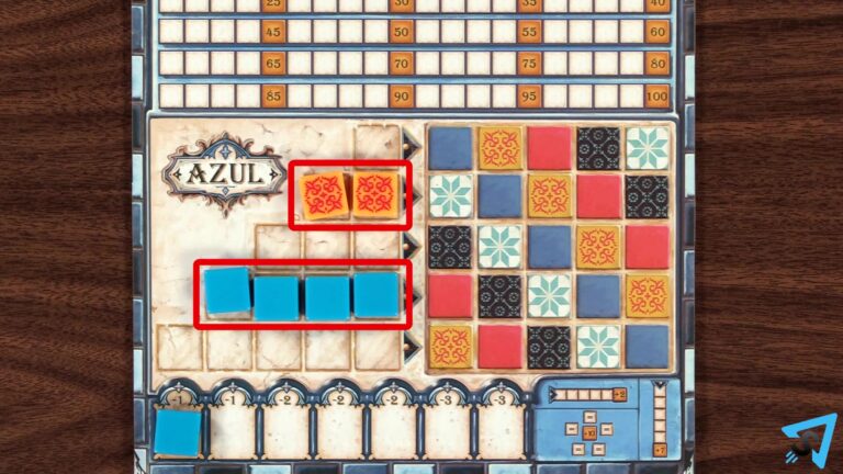 Azul board game with player tiles and factory displays highlighted.