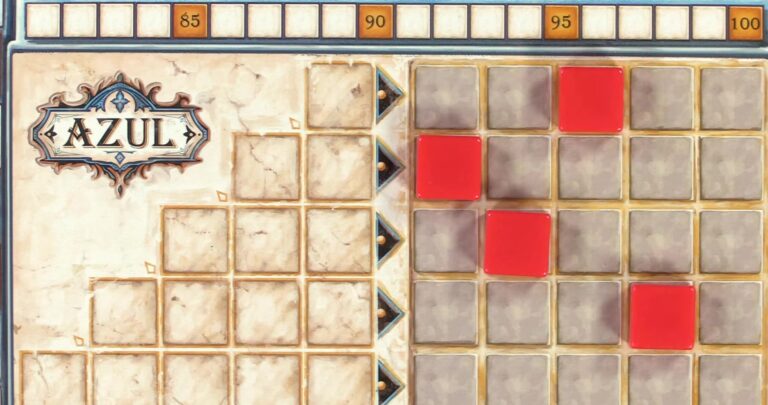 Azul board game with red tiles